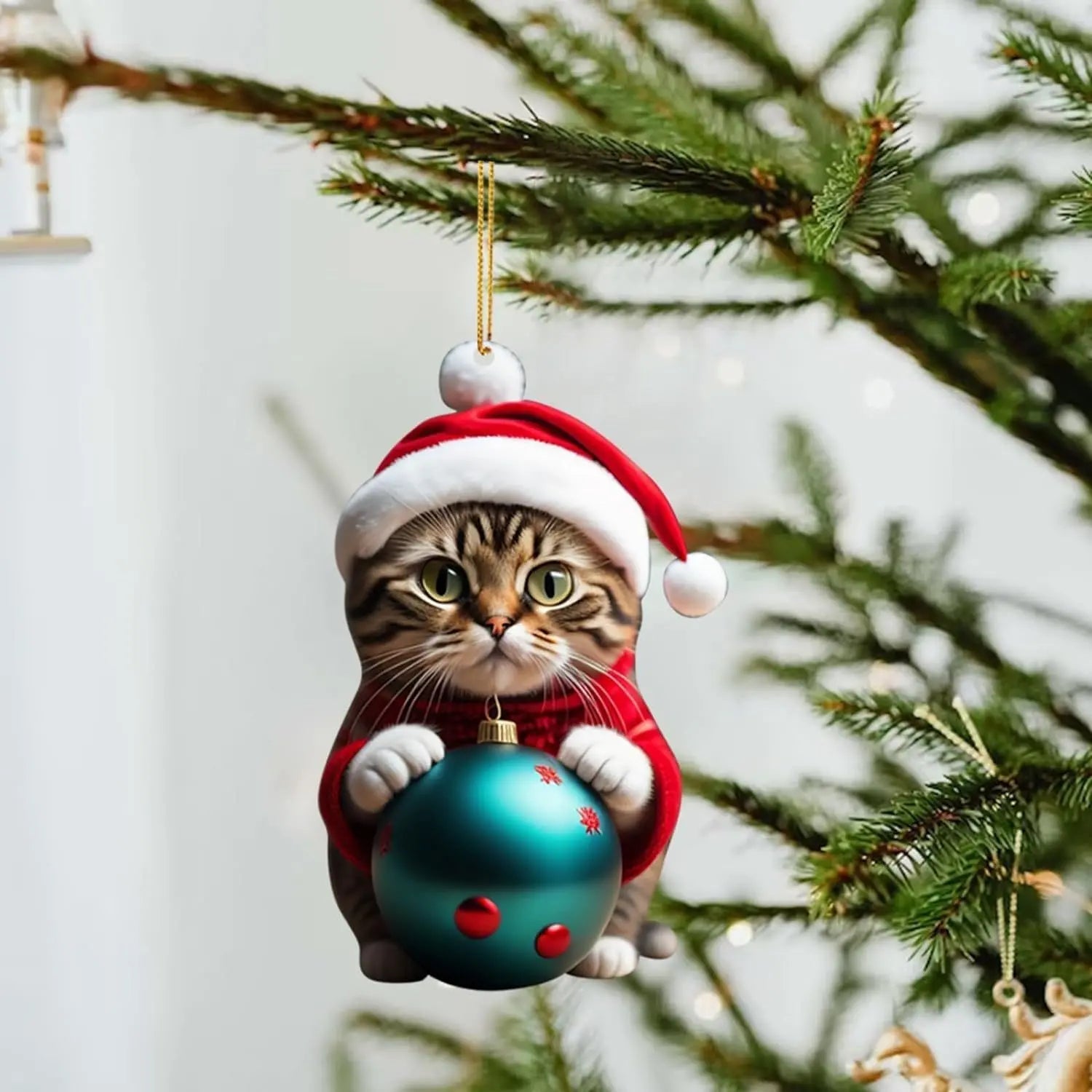 Katt Julprydnad - Söt Festlig Träd Dekoration