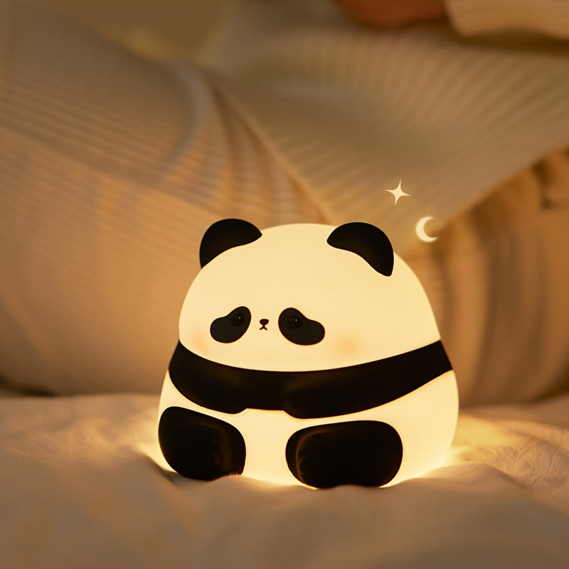PandaGlow - Söt Stor Panda LED Nattlampa med Touchkontroll och Uppladdningsbart Batteri
