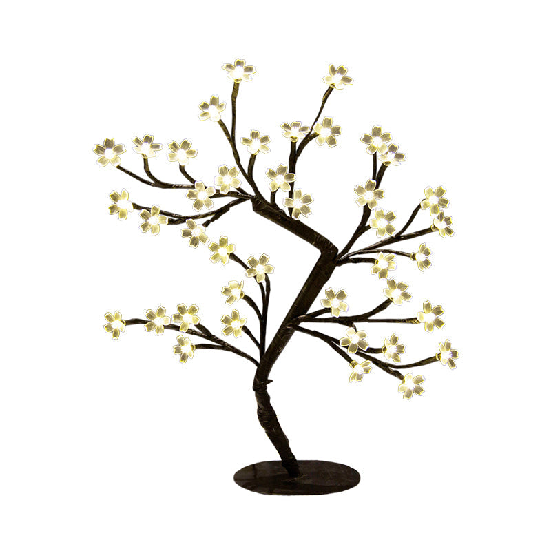 ArtDeco Nattduksbordslampa med Körsbärsblom Plastskugga