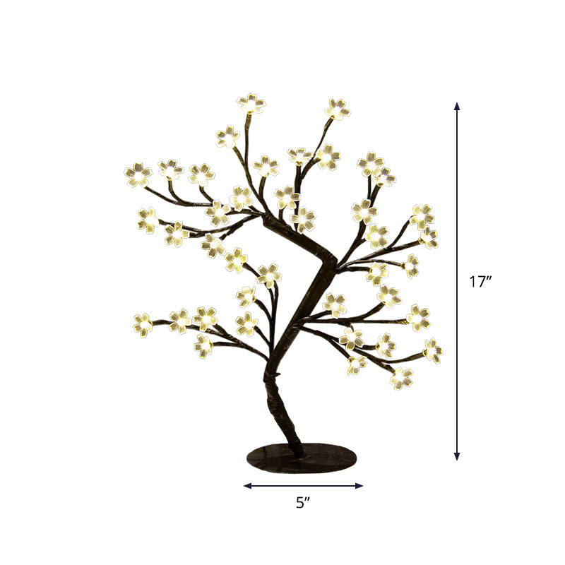ArtDeco Nattduksbordslampa med Körsbärsblom Plastskugga