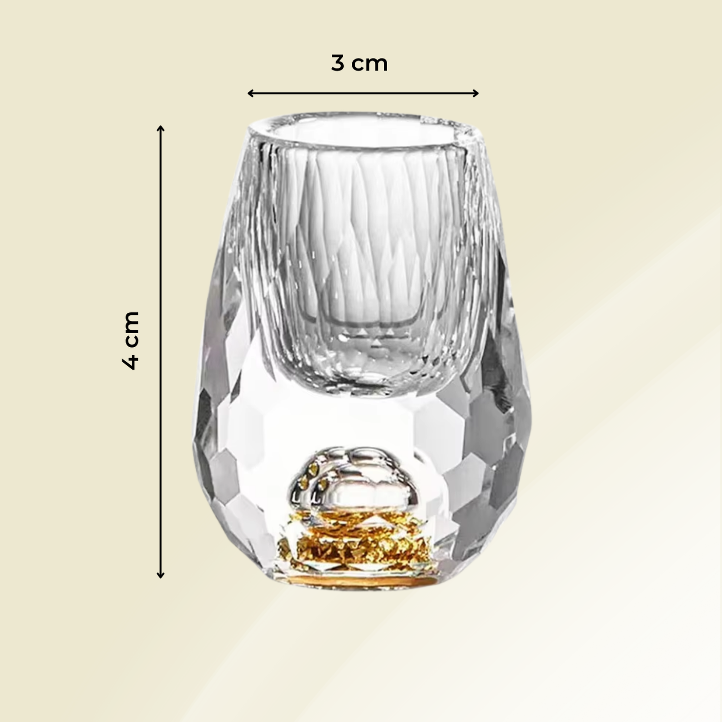 Carvallo-Snapsglas GemChisel | Luksuriös design med paljetter | Stabil & handslipad | 10 ml