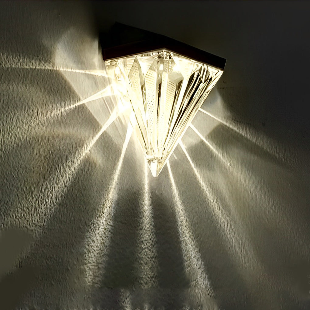 2 Stuks Geometrisk LED Vattentät Svart Solvägglampa