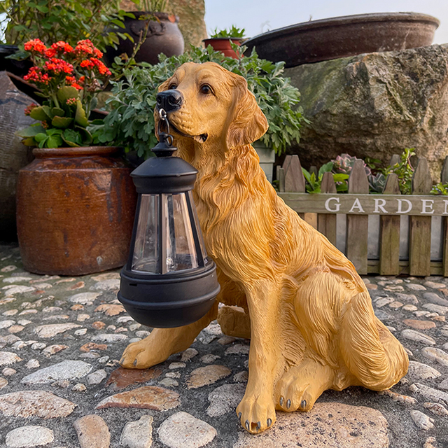 PuppyGlow – Solarlampa med lekfull hundstaty för utomhus charm