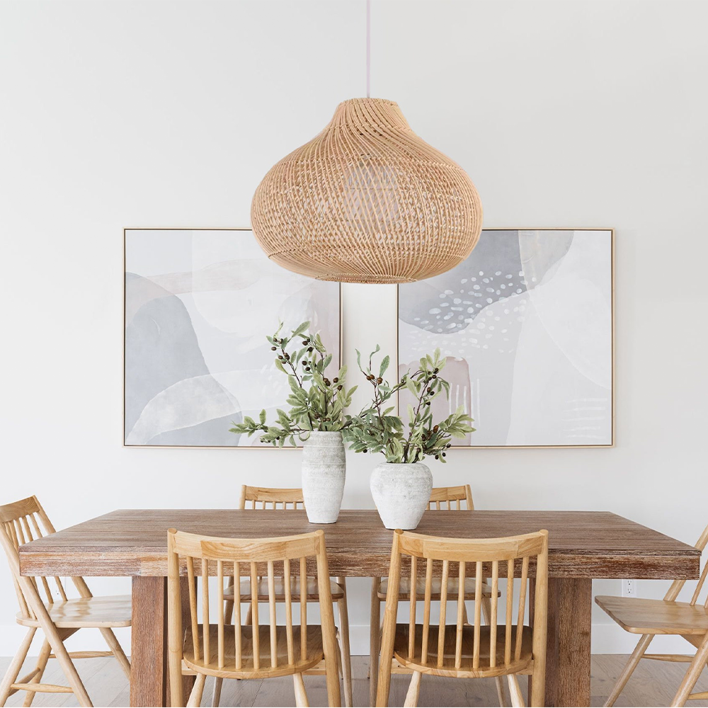 Boho Naturlig Handgjord Ö-lampa