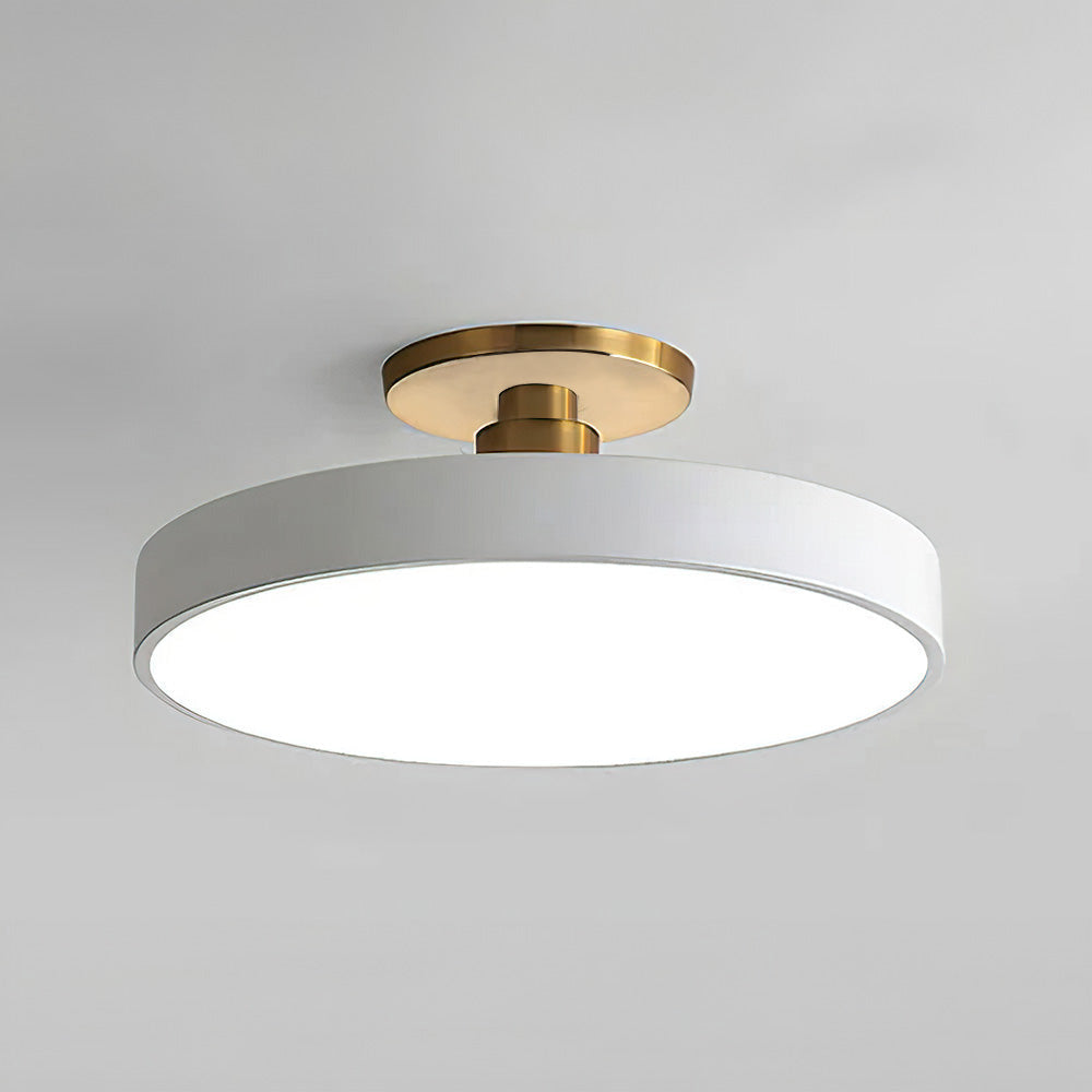 Flush Round Taklampa | Modern LED Armatur | Mjuk Glow | Metall & Akryl