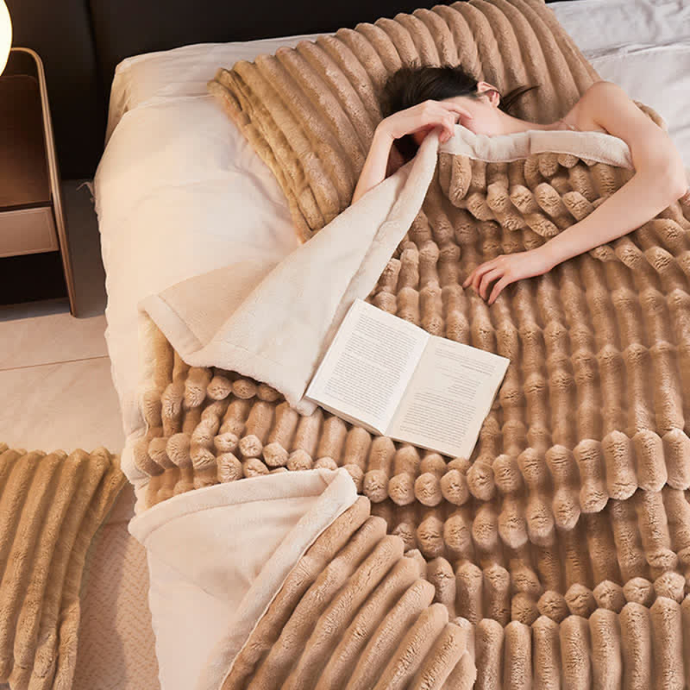 Mjukt Falskt pälsfleecefilt