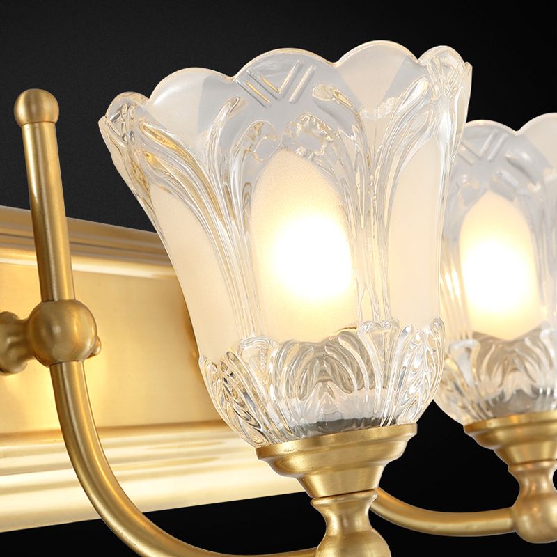 Modern LED Blom Wandleuchte Guld Badrum Metall & Kristall
