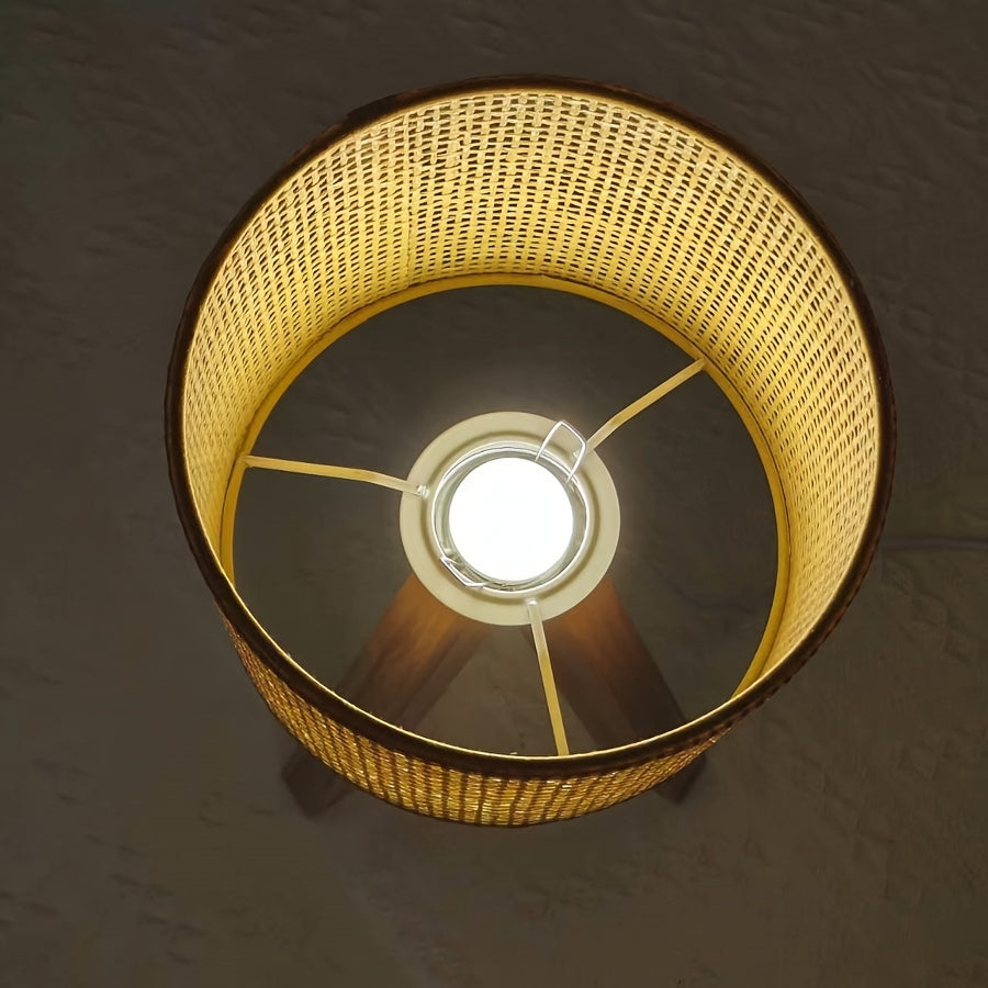 DecoLicht - Rustik Trä Bordslampa med USB Strömförsörjning