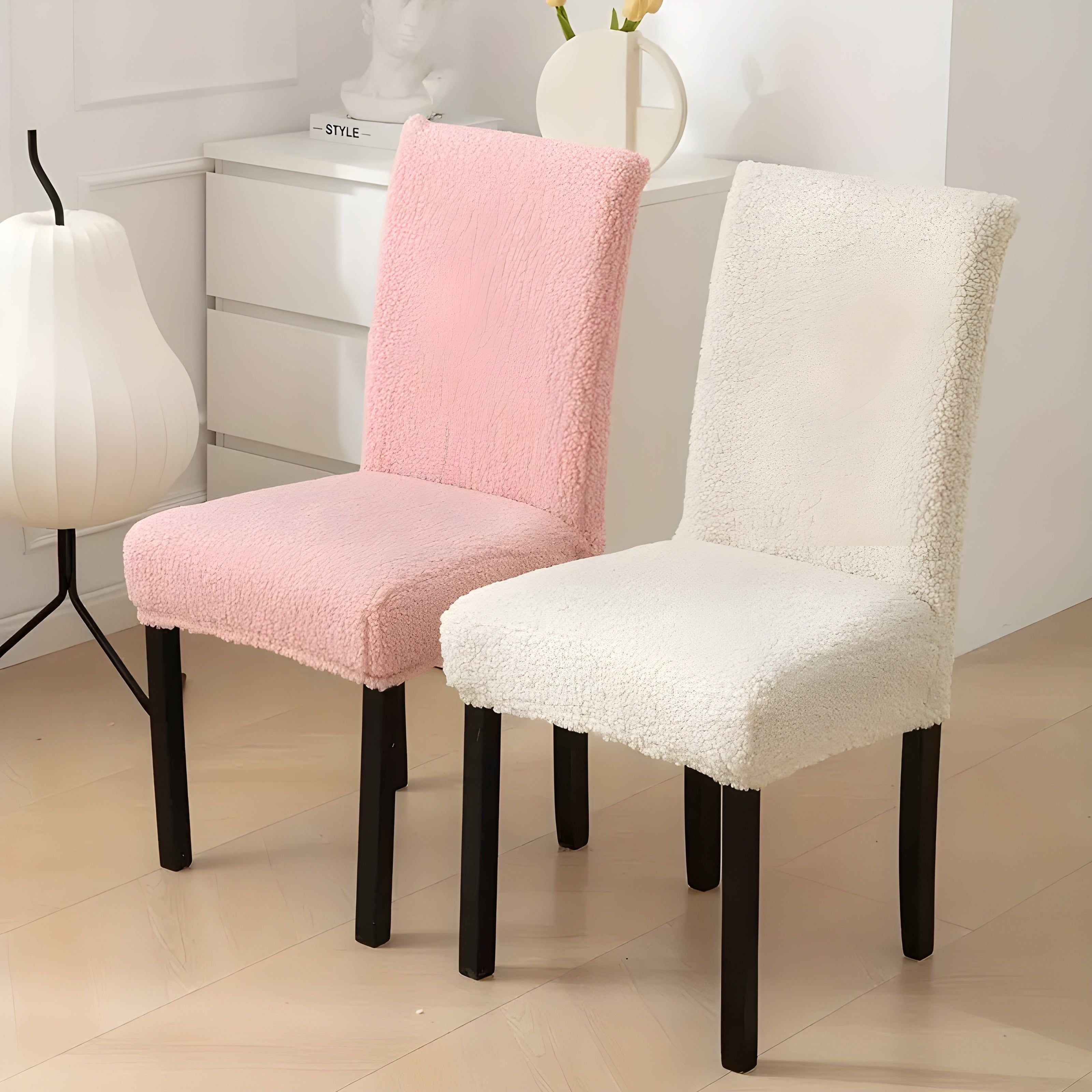 SherpaFit Stolskydd - Mysigt Sträckt Sherpa Matsalsstolskydd