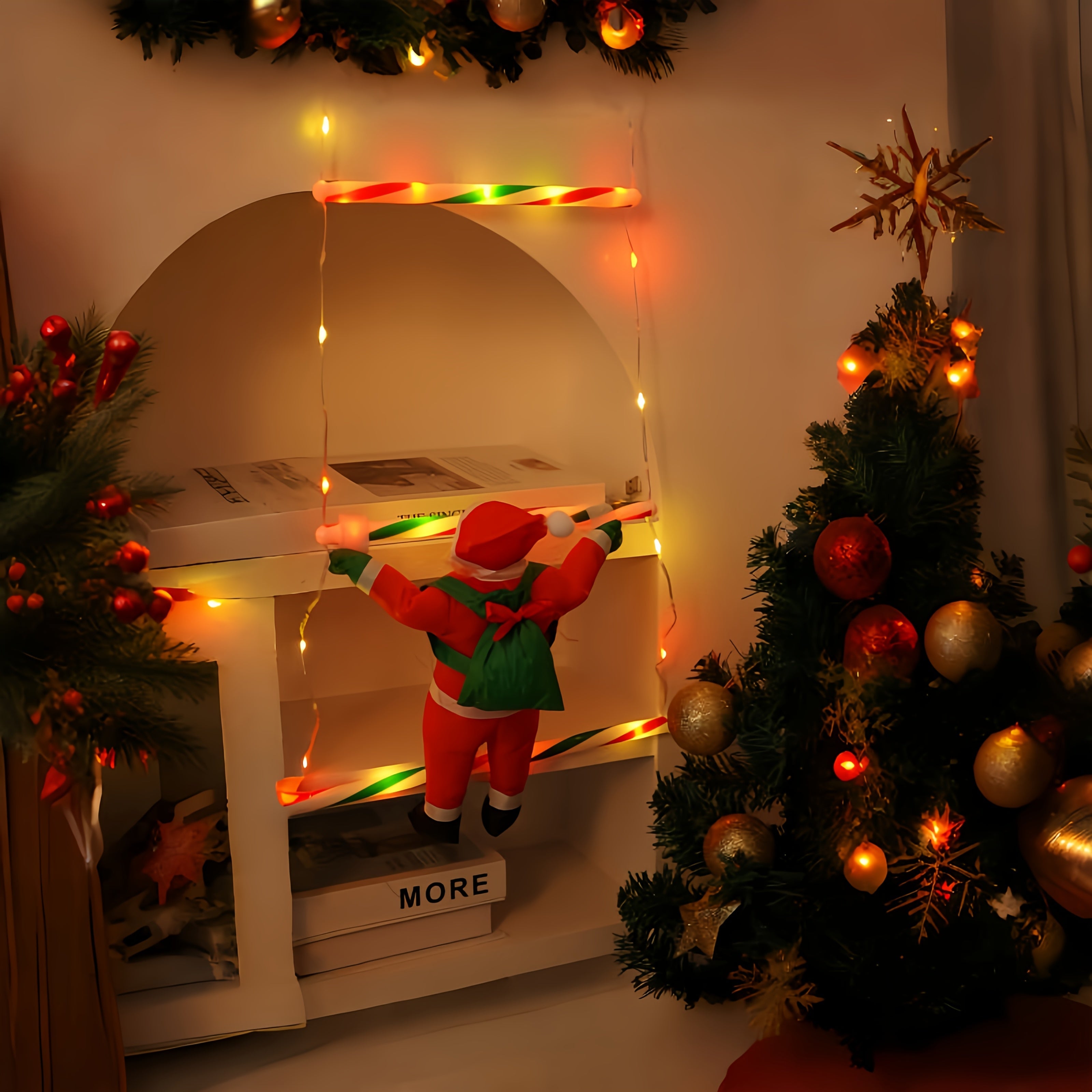 Julbelysning Klättrande Santa Stege Display