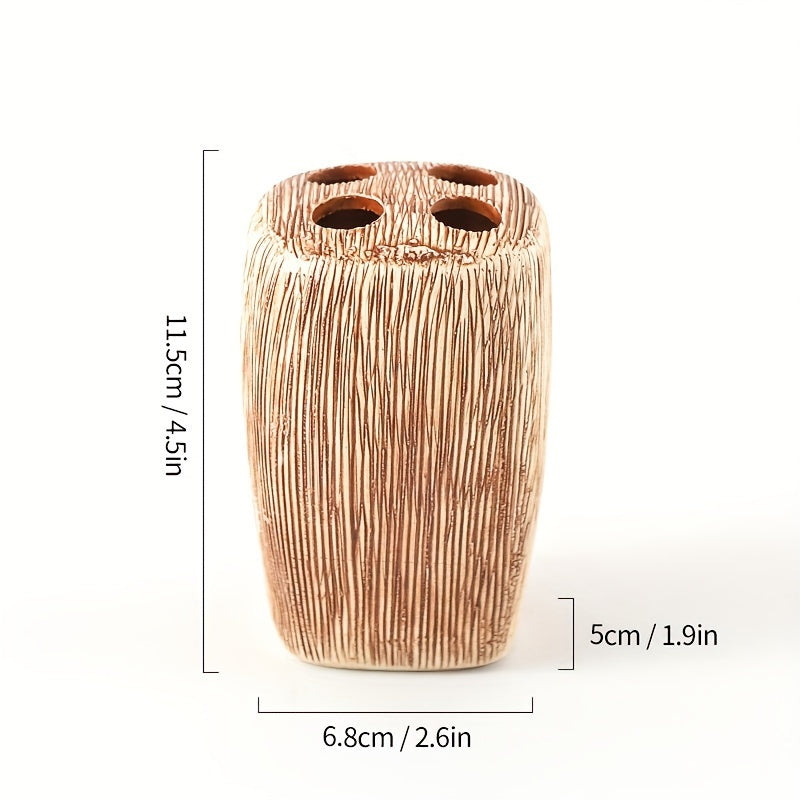 Träådrad stil Keramisk Badrumset – Lyxiga Tillbehör för en Naturlig Touch i Ditt Badrum