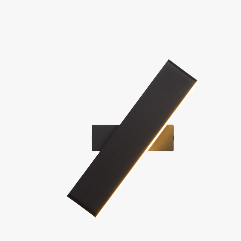 Aqsa Minimalistisk LED Vägglampa - Svart/Guld/Brun, Sovrum, Metall