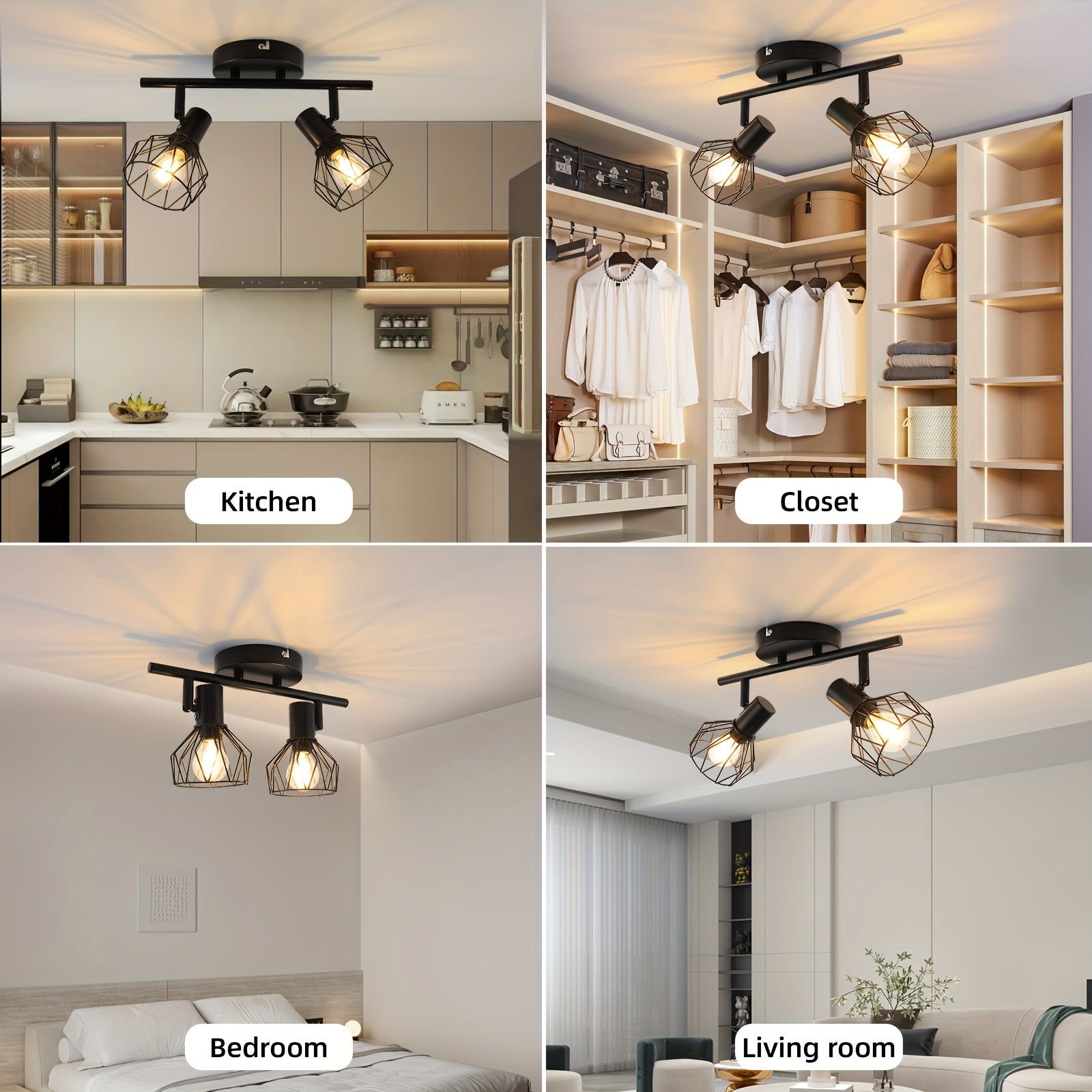 SpotFlex - Svängbar LED Takspot med 2 Bollar E14 Svart