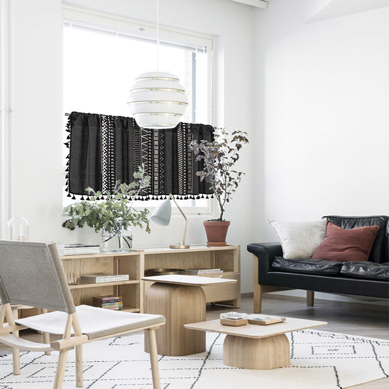 Svart mönster frans lager gardin