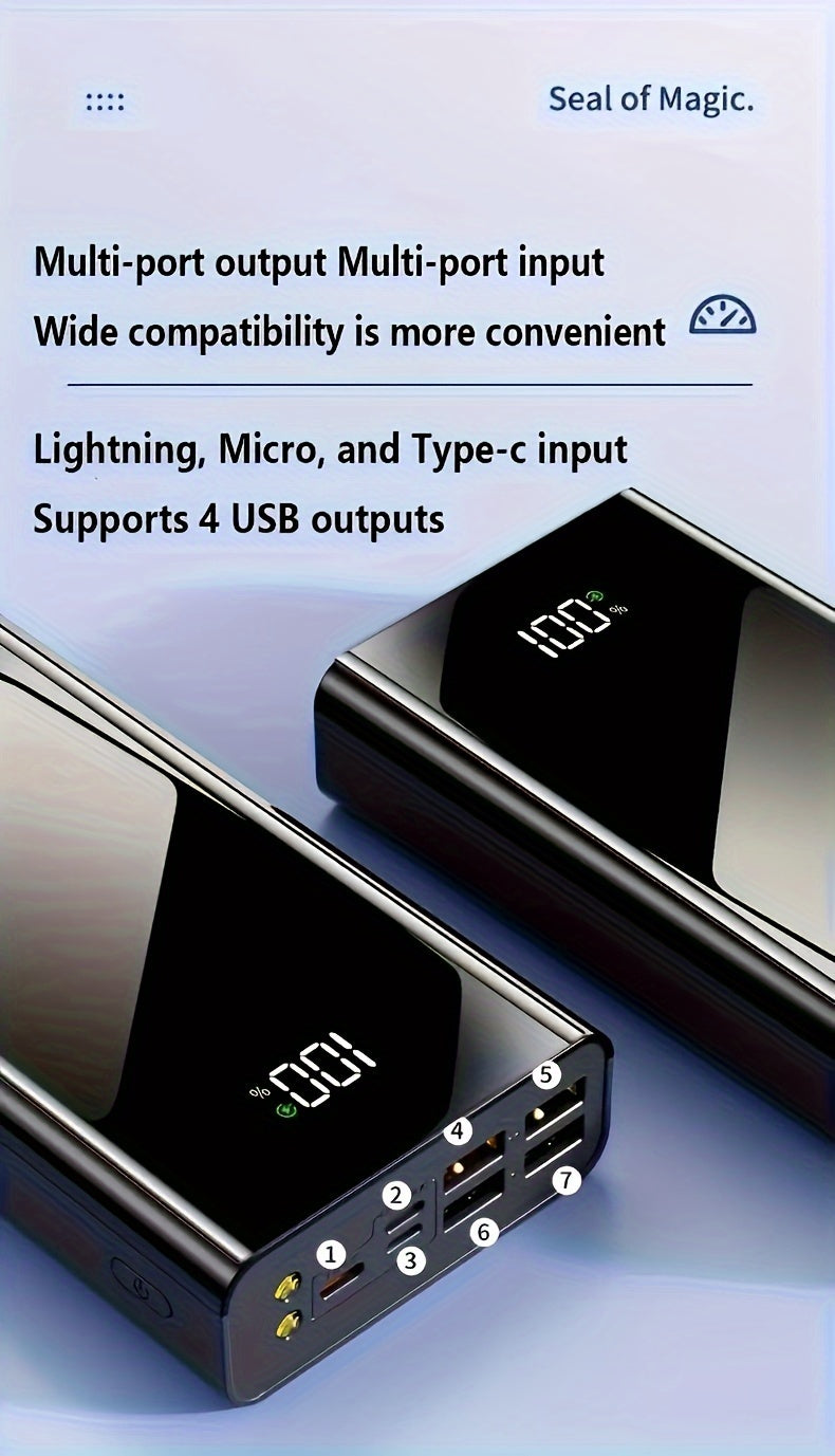 50000mAh Power Bank Snabb Laddning LED Display Ficklampa