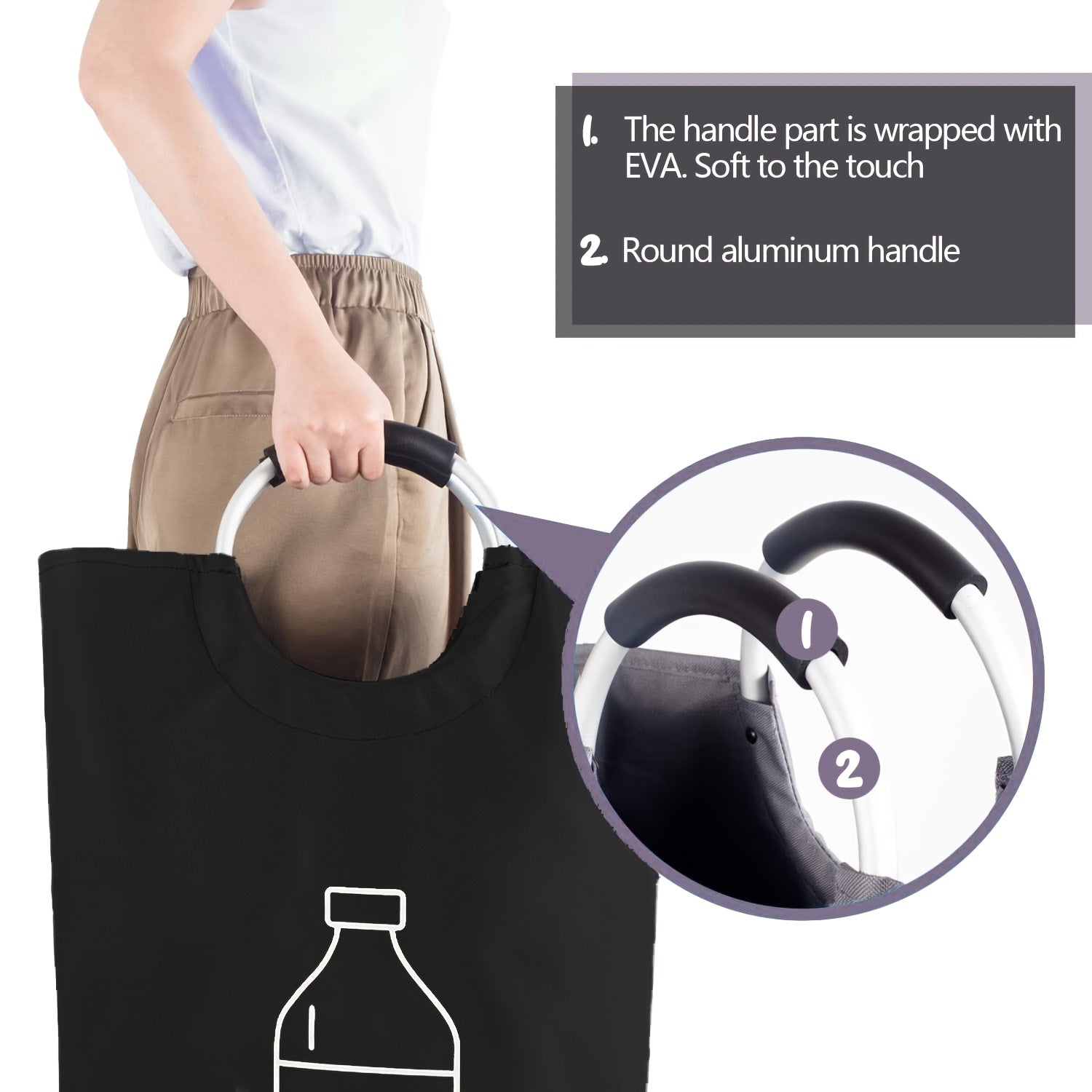 Stor 70L Polyester Förvaringspåse – Mångsidig för Avfall, Tvätt eller Kökförvaring