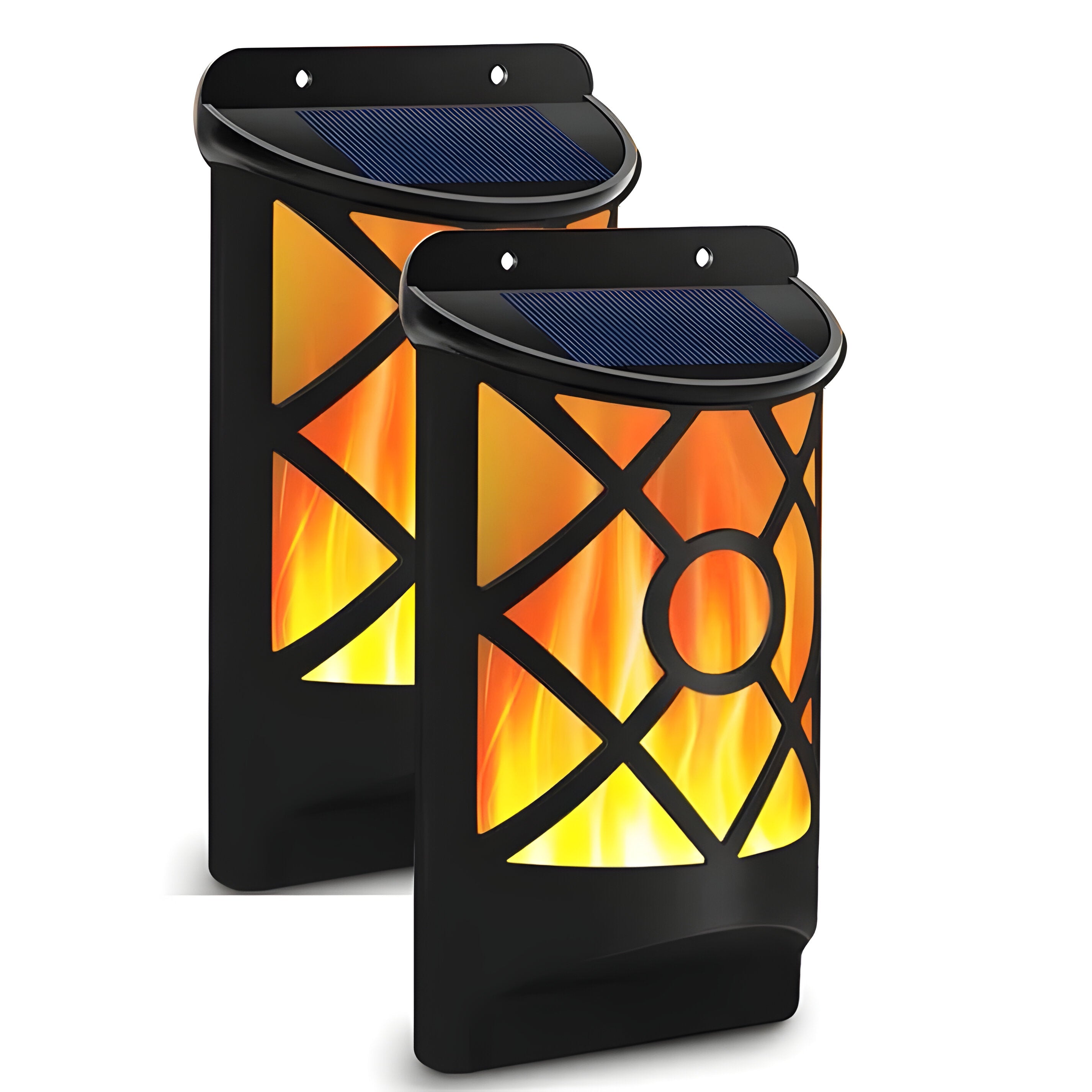FlameGlow Lights - 2 sty utomhusbelysning solcellsdrivna LED-vägglampa