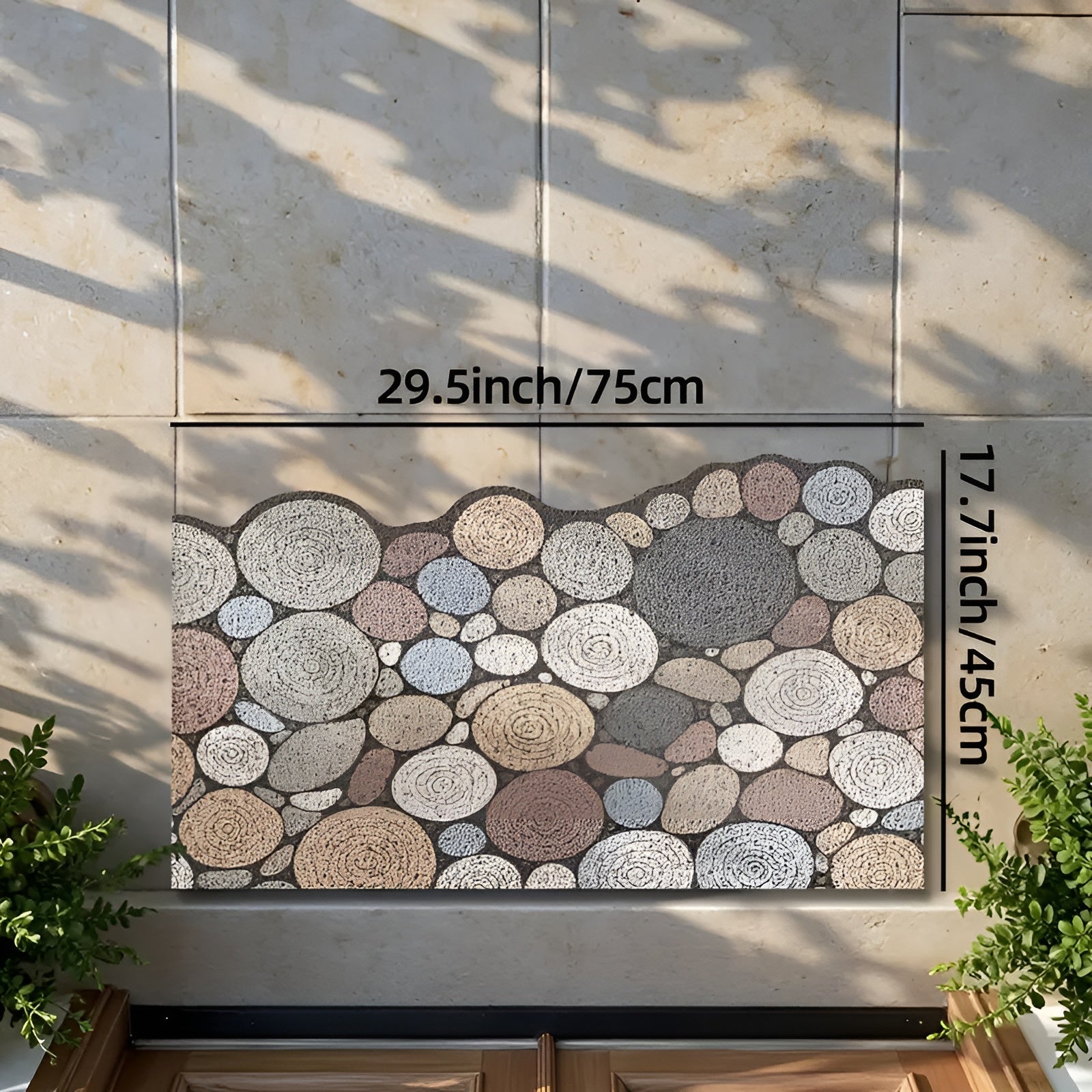 Dörrmatta med trä- och grusmönster – Halkfri & Lättskött | För inomhus- och utomhusbruk