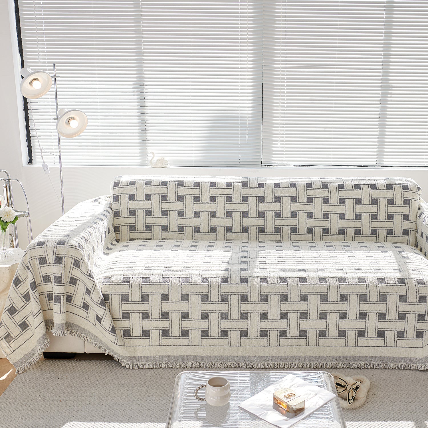 Mysig vinter crosshatch stil soffa skydd - Modern, stilren och hållbar soffa skydd