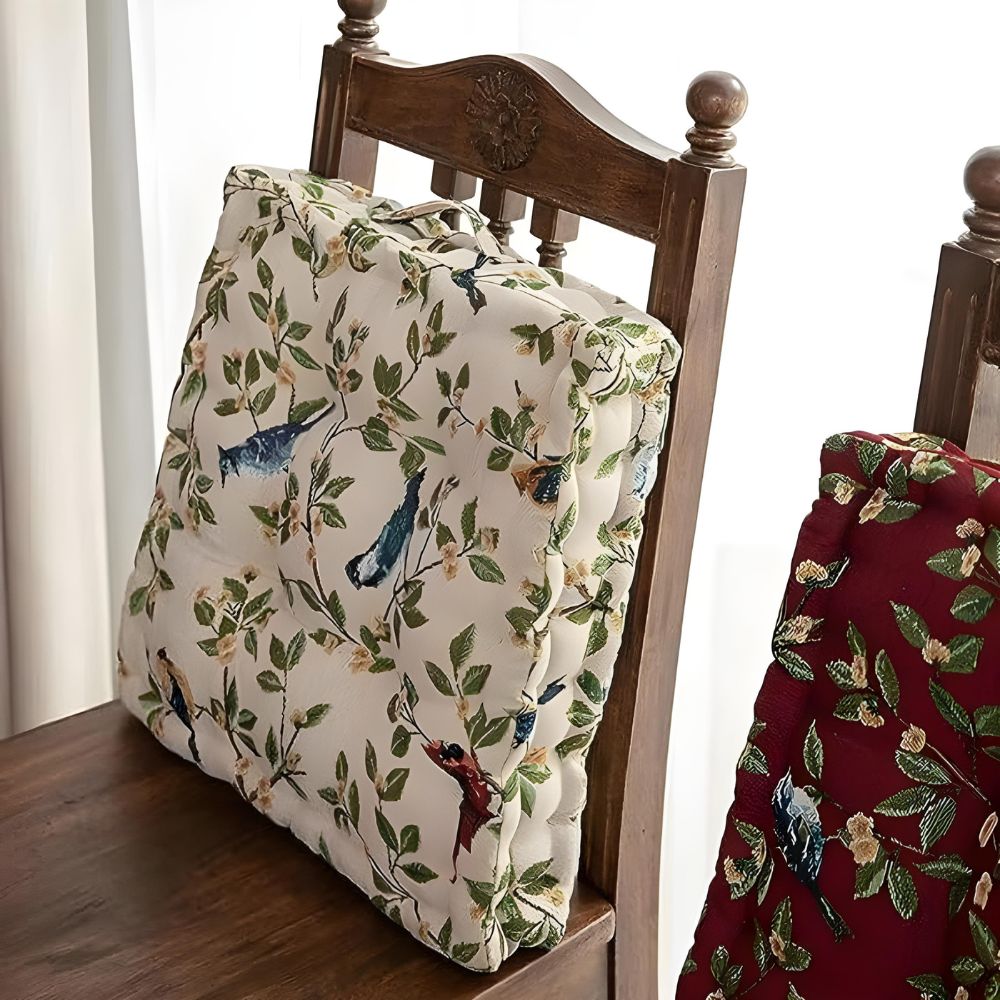 Fantasifull Fågel Blad Kudde