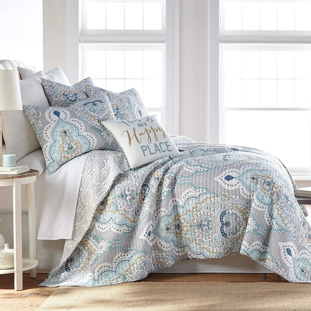 Paisley Aqua Teal Täcke Set