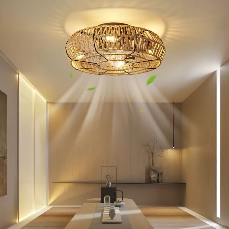 Handvävd Rattankrona – Zen Stil och Funktionalitet