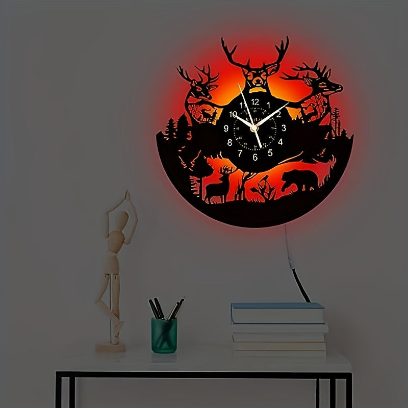 DeerGlow - Stilla Hjort Vinyl Väggklocka
