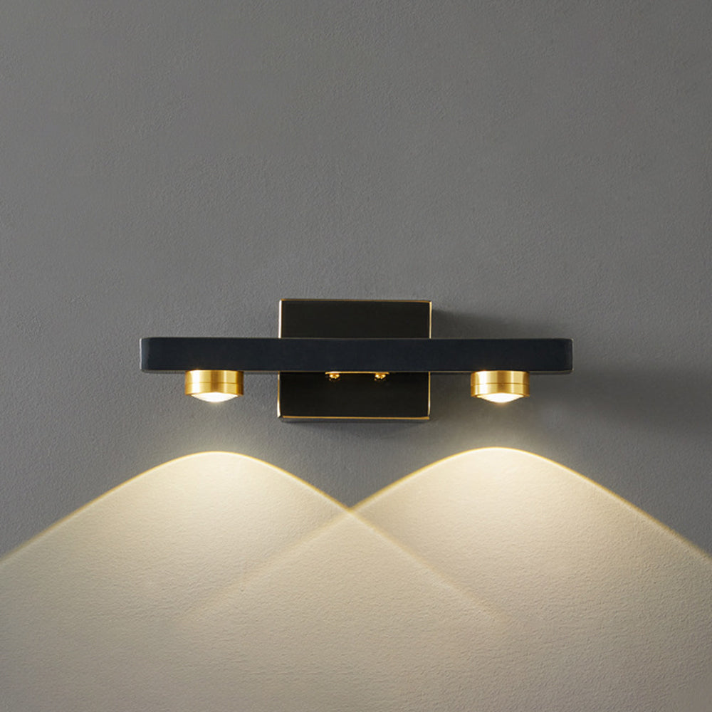 Freja - Modern LED Vägglampa, Svart/Guld, Badrum, Metall