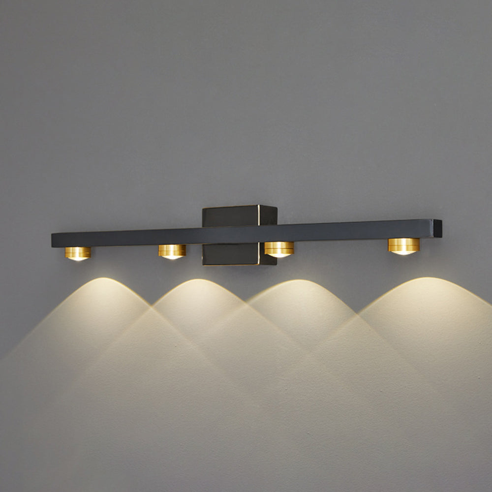 Freja - Modern LED Vägglampa, Svart/Guld, Badrum, Metall