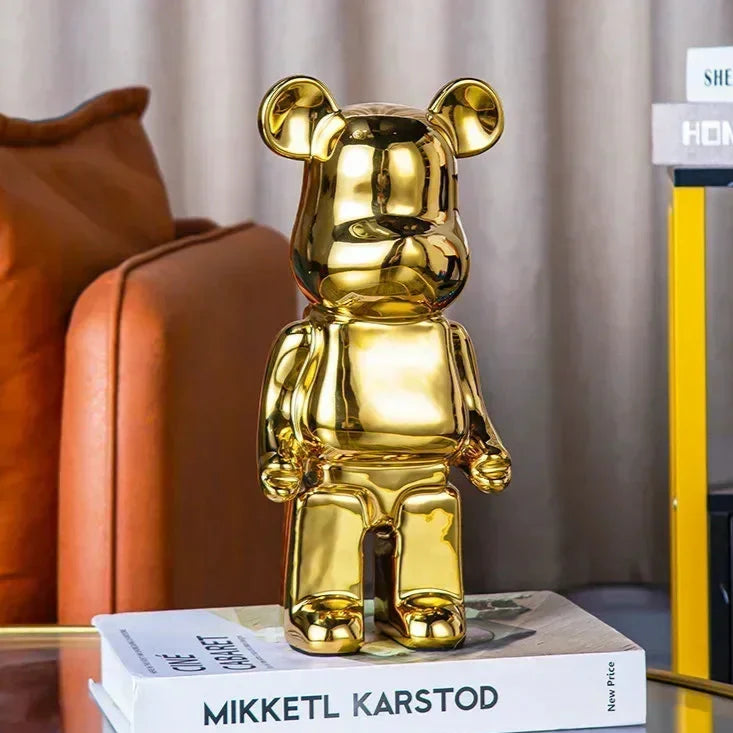 Aesthetic Bear Figur Figur Keramik Staty för Lyxigt Vardagsrumsdekoration