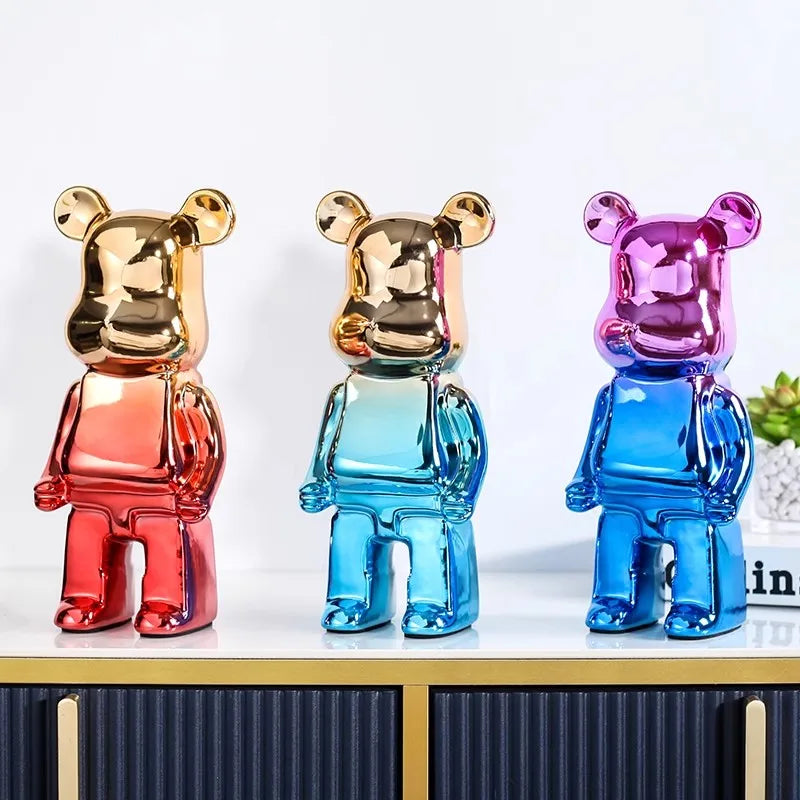 Aesthetic Bear Figur Figur Keramik Staty för Lyxigt Vardagsrumsdekoration
