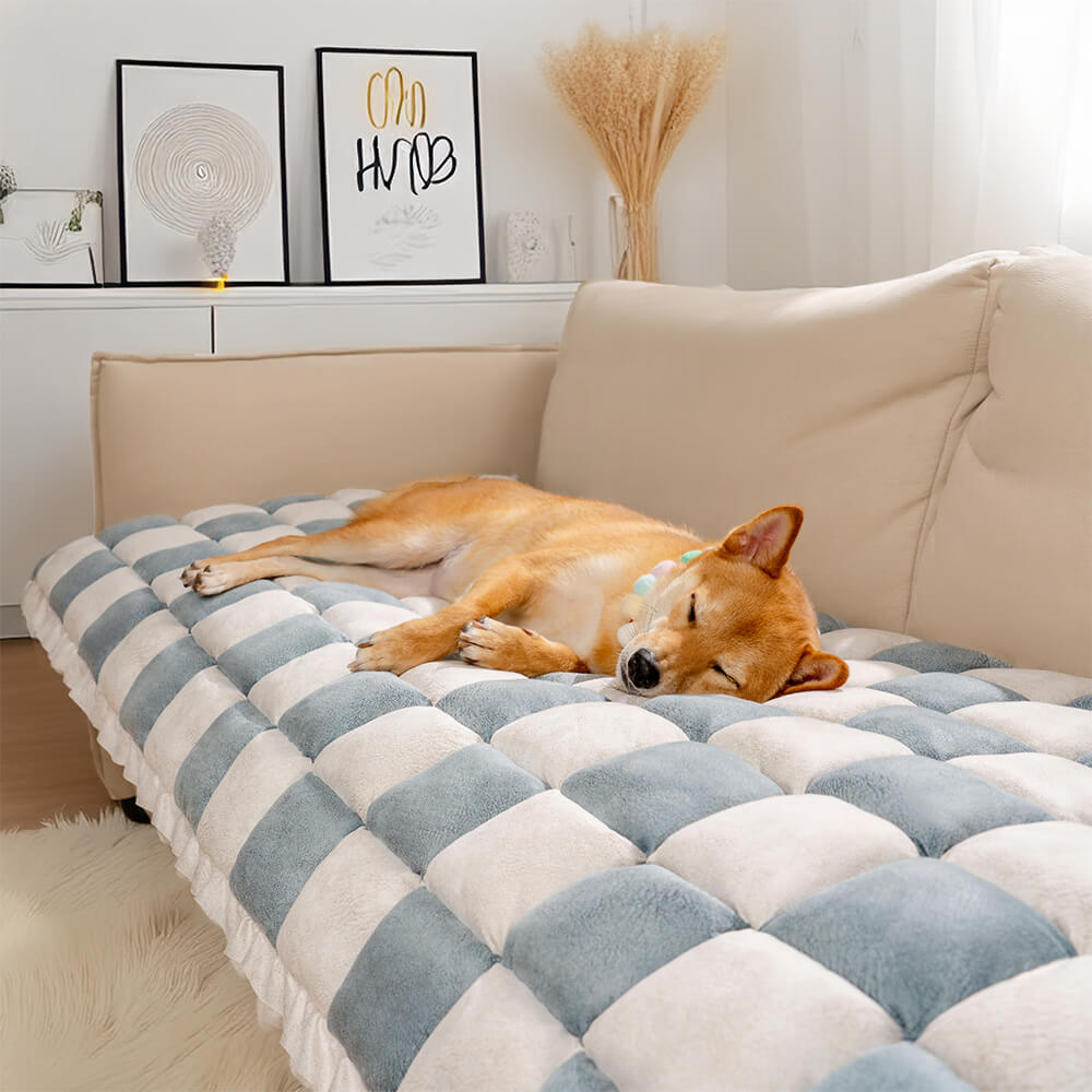 All-Season Rutigt Husdjursmatta Scratch-Resistent Skyddsoverkastsoffa