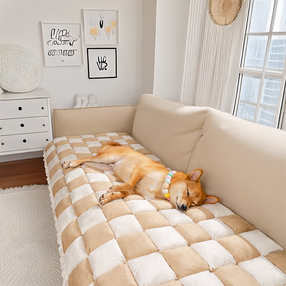 All-Season Rutigt Husdjursmatta Scratch-Resistent Skyddsoverkastsoffa