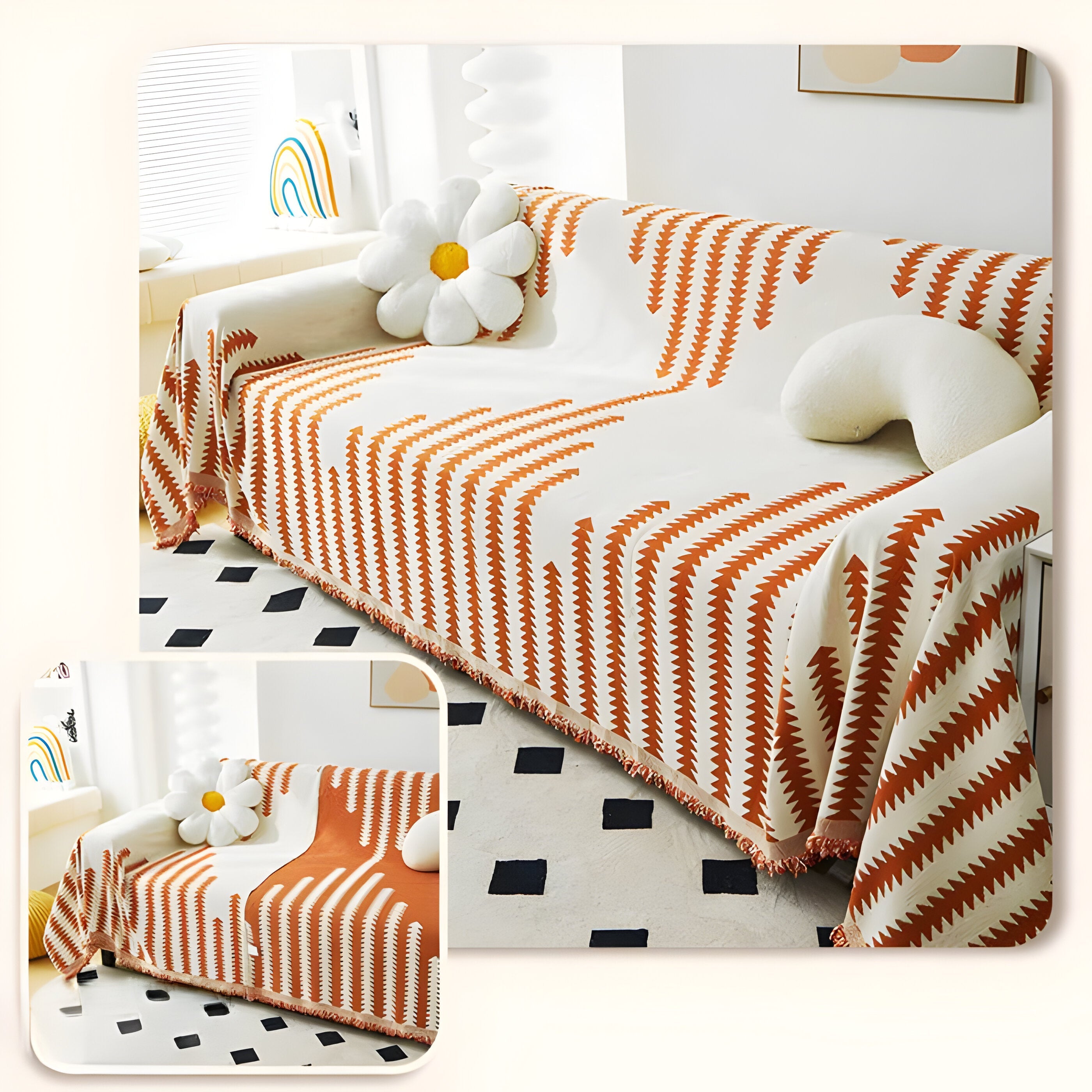 HomeHaven Cover - Dubbelsidig Chenille-tyg-sofföverdrag