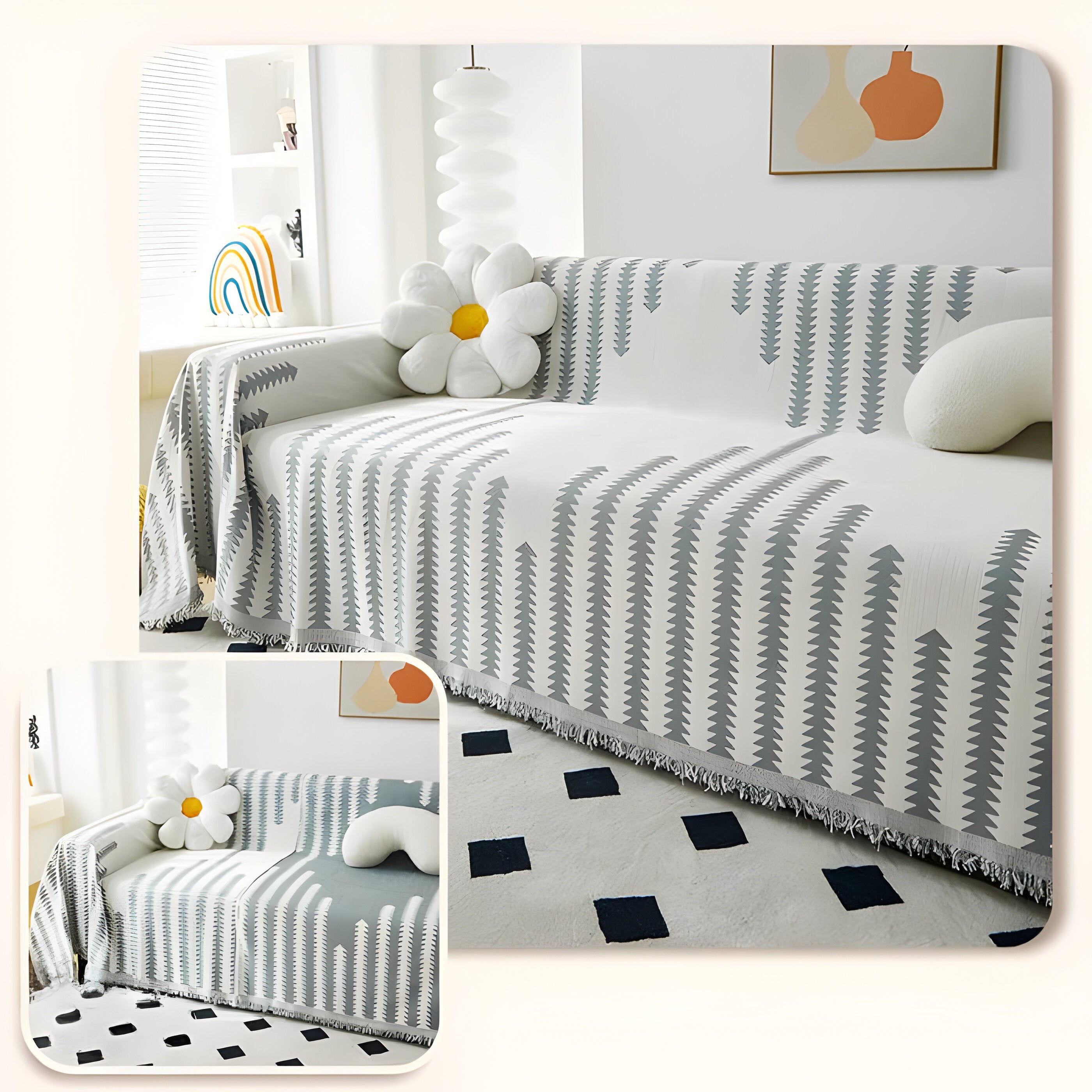 HomeHaven Cover - Dubbelsidig Chenille-tyg-sofföverdrag