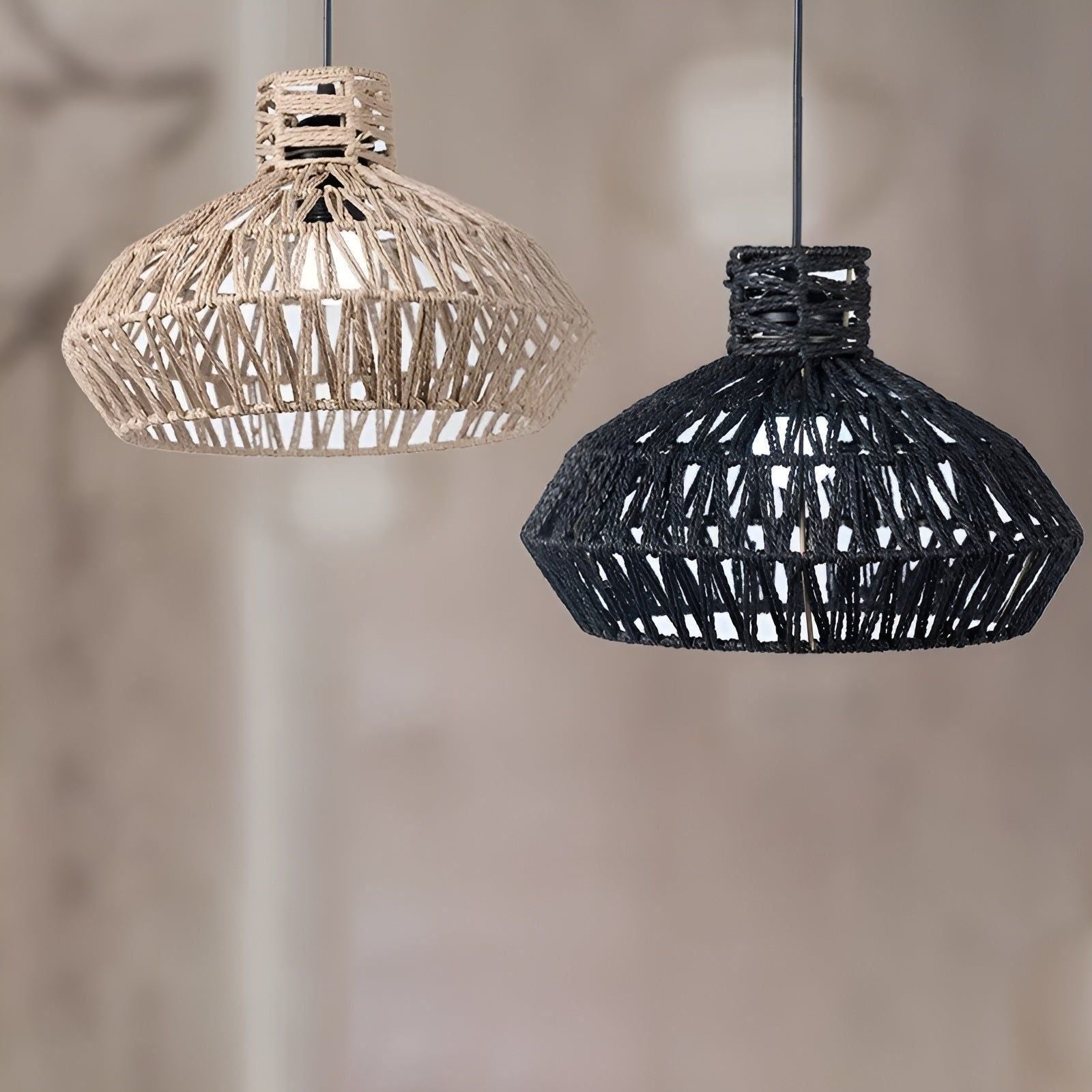 AntiqueWeave Lamp - Antik Lampa Av Handflettad Rattan
