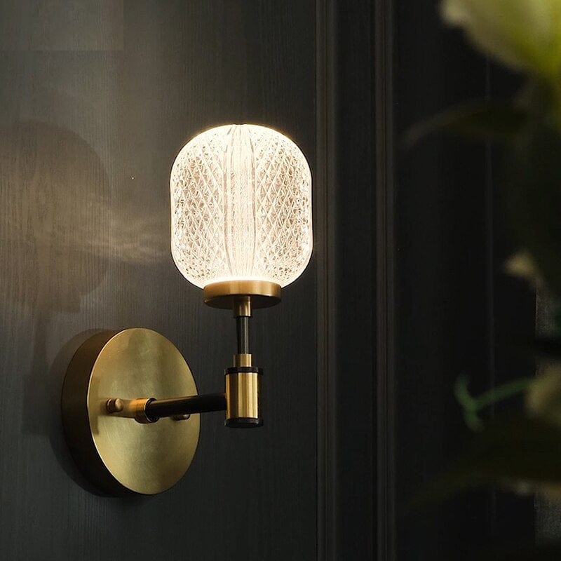 Antik Crystal Akryl Vägglampa