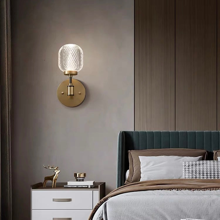 Antik Crystal Akryl Vägglampa