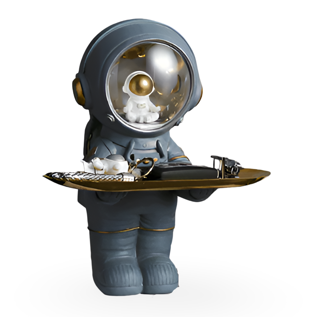 AstroTray – Astronaut Dekorationsförvaringsbricka av konstharp | Modernt fat för nycklar och tillbehör