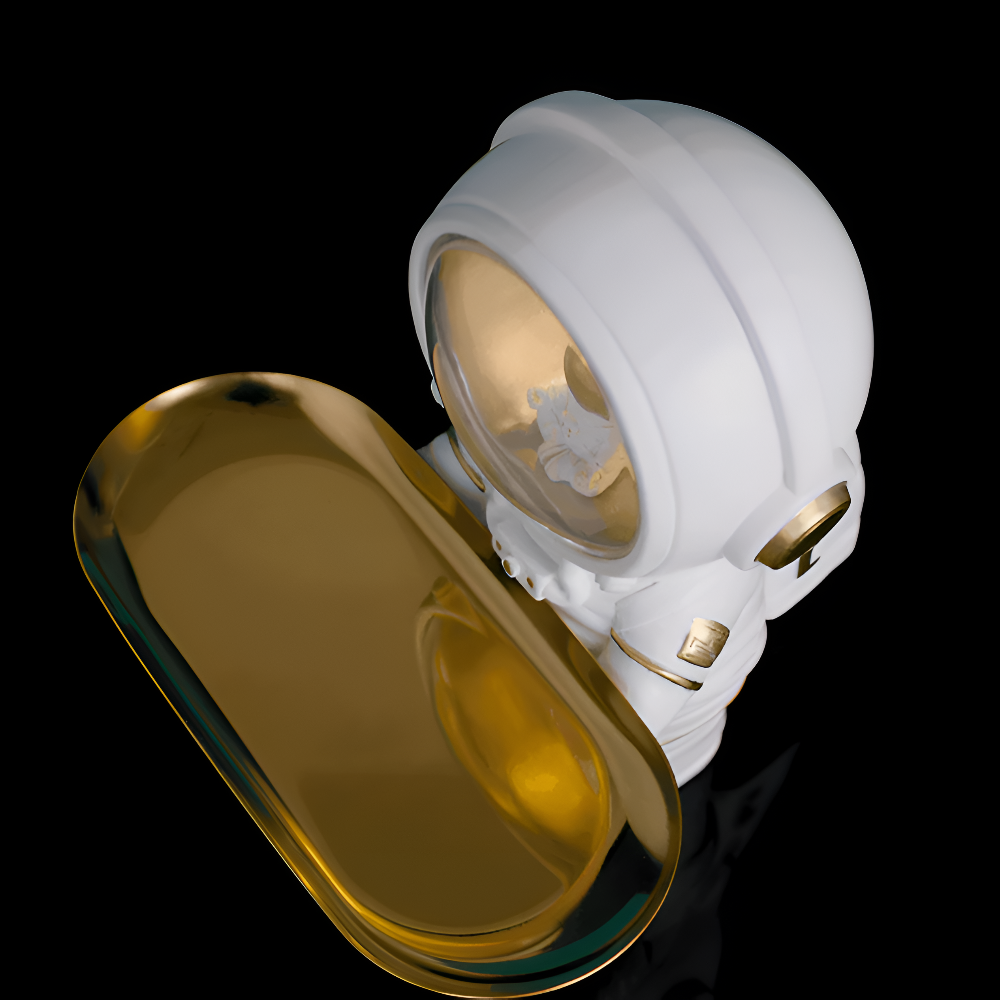 AstroTray – Astronaut Dekorationsförvaringsbricka av konstharp | Modernt fat för nycklar och tillbehör