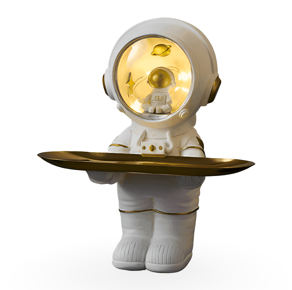 AstroTray – Astronaut Dekorationsförvaringsbricka av konstharp | Modernt fat för nycklar och tillbehör