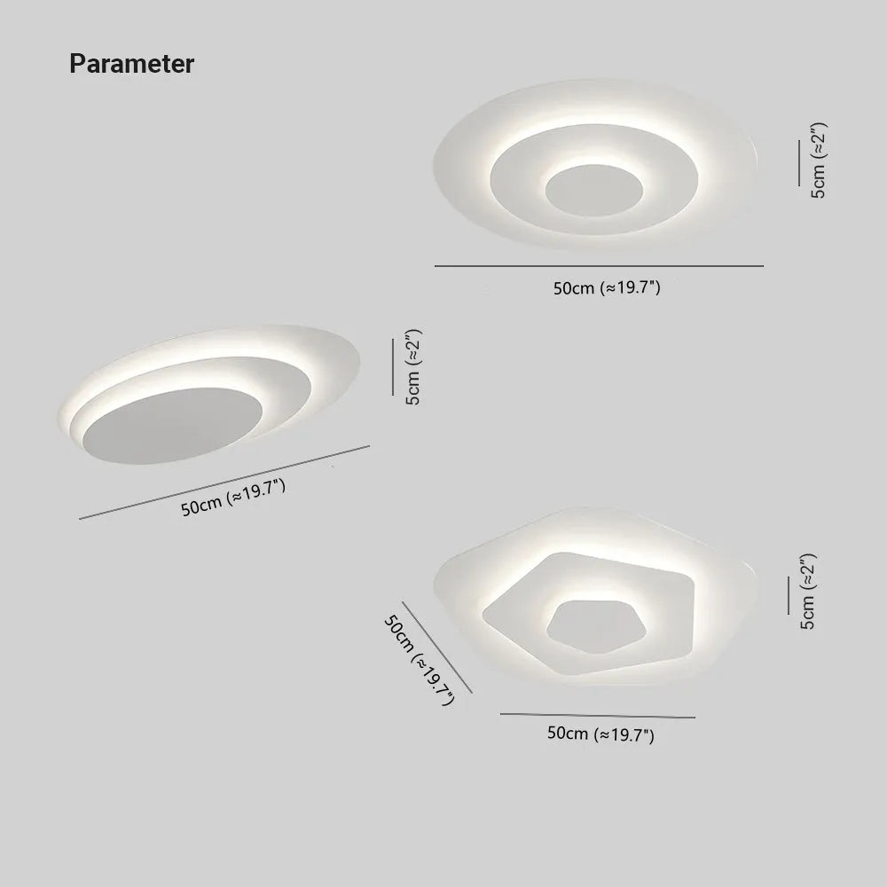 Modern vit akryl taklampa