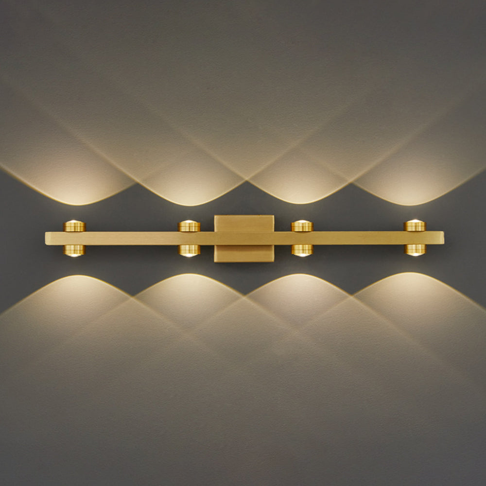Freja - Modern LED Vägglampa, Svart/Guld, Badrum, Metall
