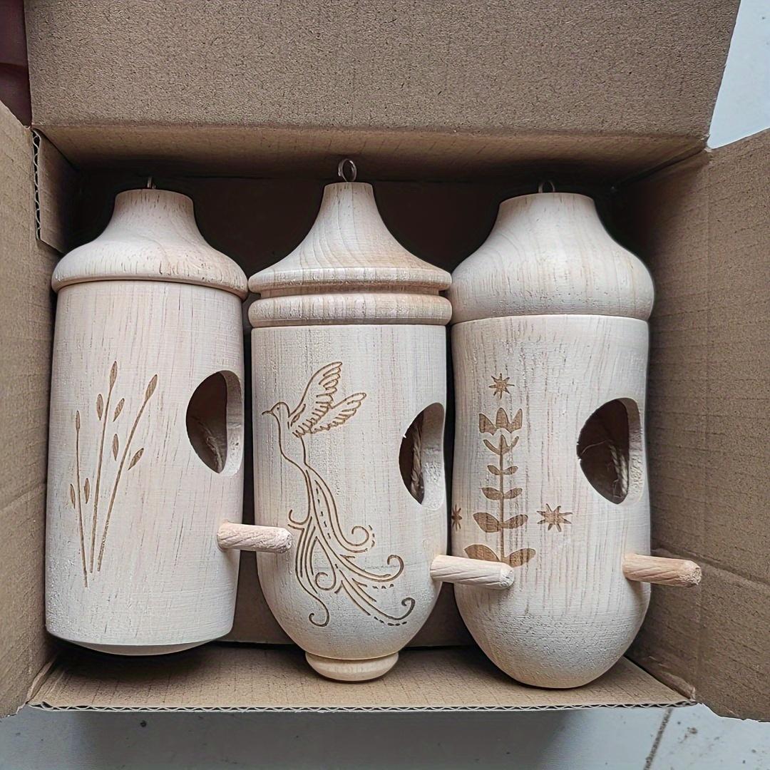 Trä Hängande Kolibri Boande Hus Set