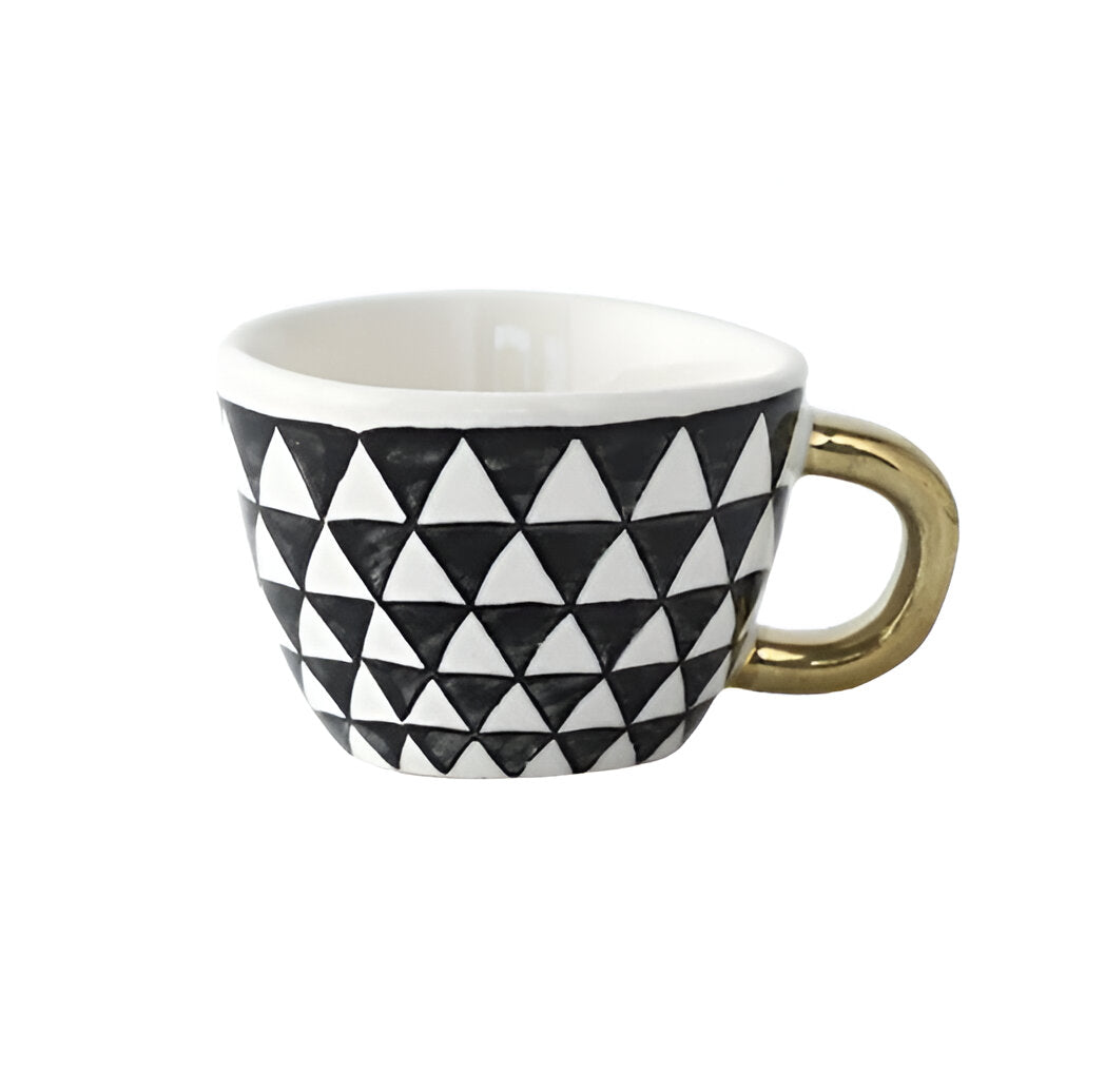 Keramikkopp med geometrisk design – Stilfull og moderne | Ideell for kaffe eller te