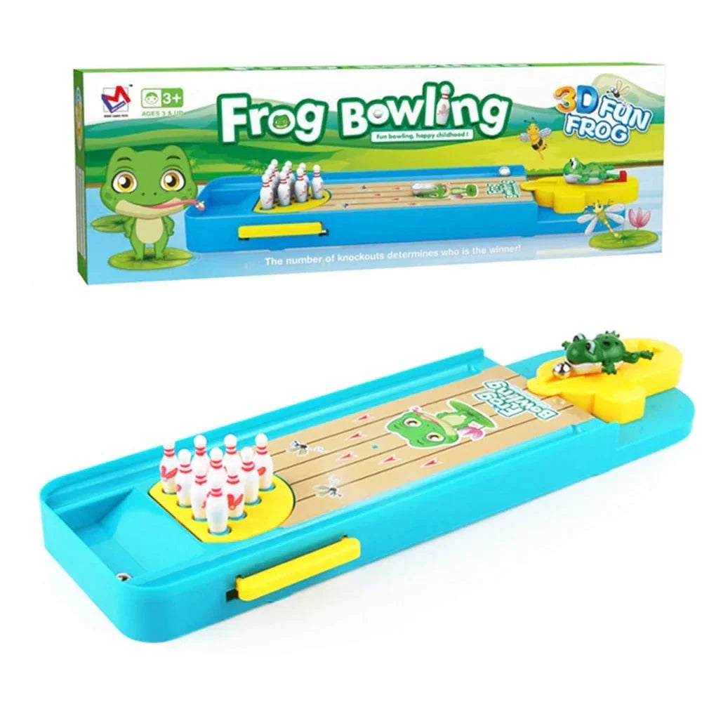 Jumping Frog Bowling Alley - Främjar motoriska färdigheter - Mini bowlinghall