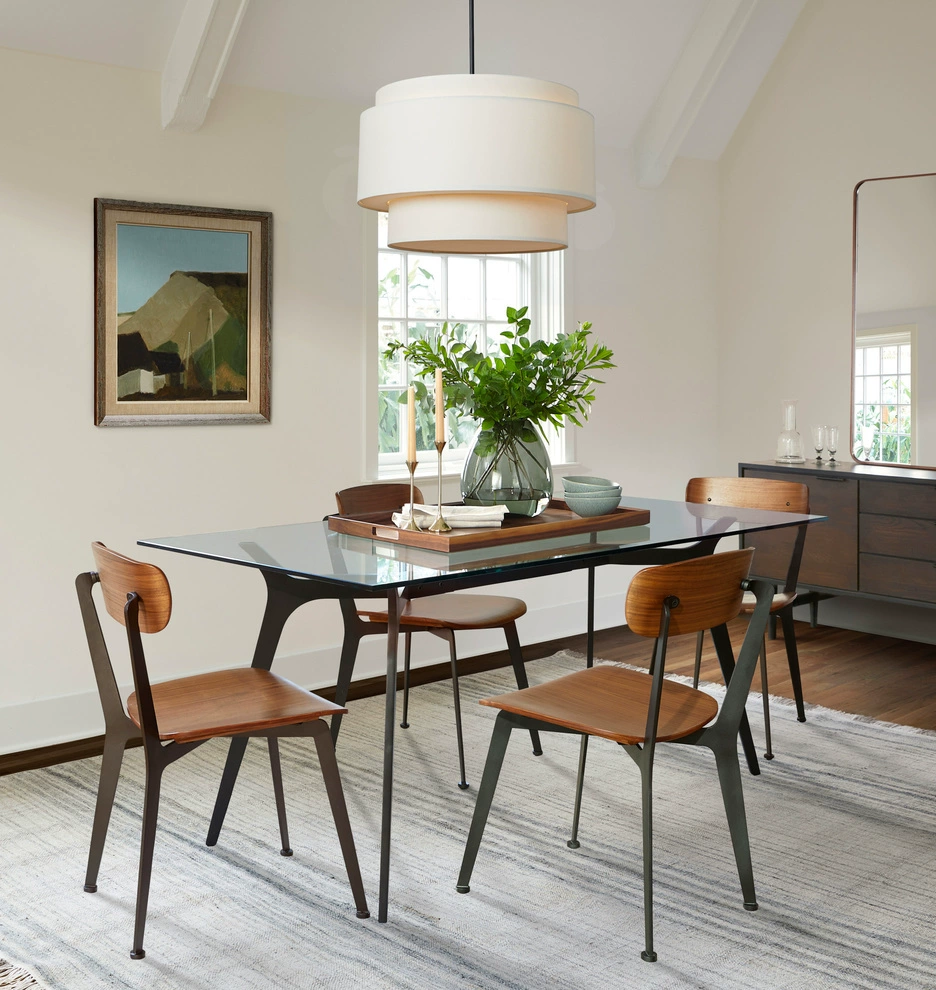 Bauhaus Beige Flerskiktad Linne Trommel Hänglampa