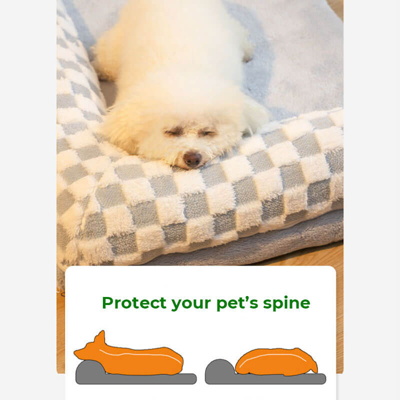 Mjukt Plysch Hundsäng Cozy Stödjande Lätt att Rengöra