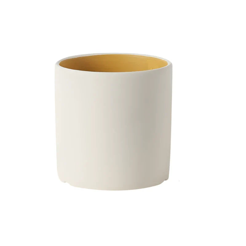 Carvallo – Lyxig Rund Keramisk Blomkruka med Handglaserad Elegans