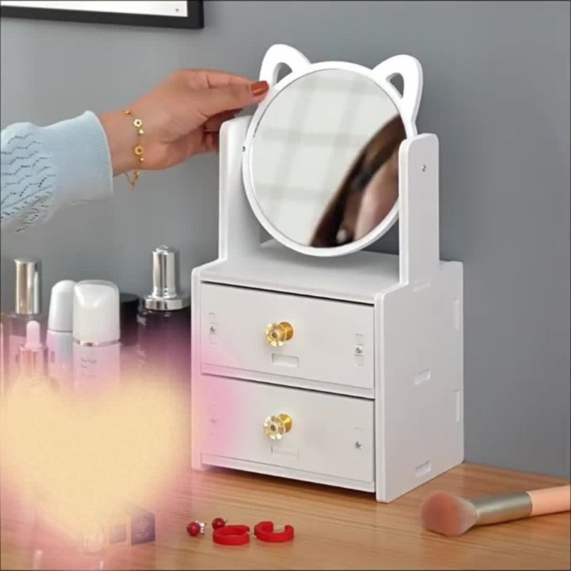 Makeup Spegel Med Förvaring Söt Bord Design